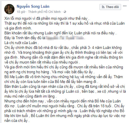 Chia sẻ của Song Luân.