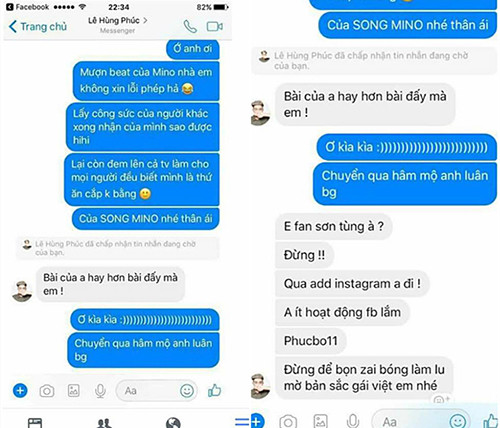 Tin nhắn được cho là xúc phạm sao Hàn của Phúc Bồ.