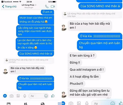 Tin nhắn được cho là xúc phạm sao Hàn của Phúc Bồ.