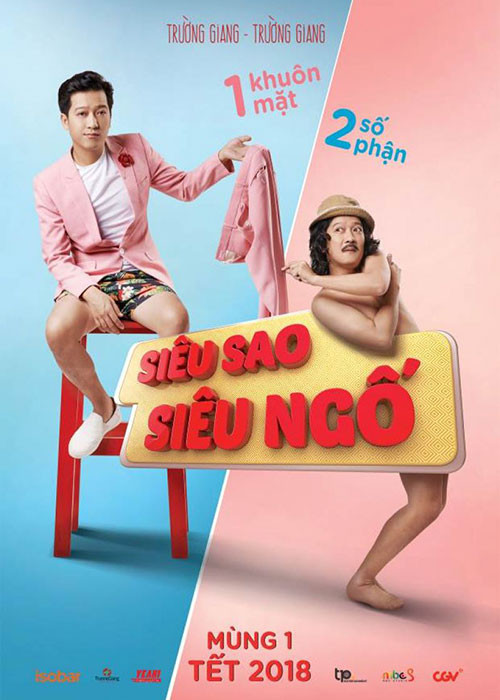 Bộ phim "Siêu sao siêu ngố" xoay quanh câu chuyện của cặp song sinh Thế Sơn - Thế Tùng. Vì Sơn quá bận rộn nên Tùng làm nghề chăn nuôi heo đóng thế anh trai song sinh là một ngôi sao. Ảnh: FB