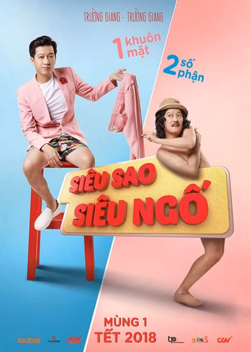 Bộ phim "Siêu sao siêu ngố" xoay quanh câu chuyện của cặp song sinh Thế Sơn - Thế Tùng. Vì Sơn quá bận rộn nên Tùng làm nghề chăn nuôi heo đóng thế anh trai song sinh là một ngôi sao. Ảnh: FB