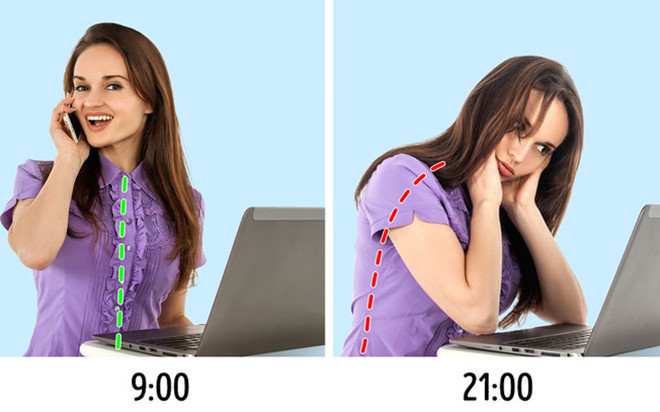 Không nghỉ ngơi đủ: Đây là điều rất quan trọng, đặc biệt sau ngày dài làm việc mệt mỏi. Vì vậy, bất cứ khi nào bạn cảm thấy hơi khó chịu ở lưng, cơ thể đang thực sự gửi báo động rằng bạn cần nghỉ ngơi. Tất nhiên là bạn không thể luôn để bản thân nghỉ ngơi vào những lúc như vậy. Do đó, hãy cố gắng nghỉ ngơi khi có thời gian, ngay cả khi sự khó chịu không còn. Để giảm áp lực thêm cho cơ bắp, bạn hãy nằm xuống và nâng chân cao lên.