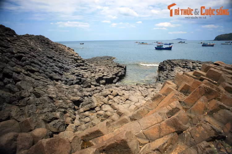 Có trụ thẳng đứng, có trụ nghiêng, nhưng tất cả đều chồng chất tầng tầng trông như chồng bát đĩa đã tạo nên tên gọi Gành Đá Đĩa. Theo các nhà khoa học, hình thù của Gành Đá Đĩa được hình thành do hoạt động phun trào của núi lửa cách nay hàng triệu năm.