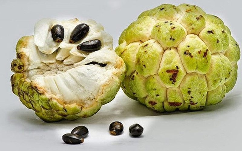 Quả na chứa nhiều chất xơ, carbohydrates, kali, một số vitamin và khoáng chất có lợi với sức khoẻ con người. Ảnh: tgdd.