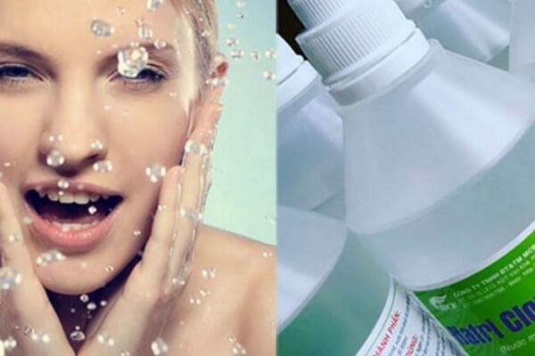 Với đặc tính kháng khuẩn, sử dụng nước muối sinh lý để rửa mặt hàng ngày sẽ giúp bạn loại bỏ những nốt mụn xấu xí trên da. Ảnh: massageishealthy.