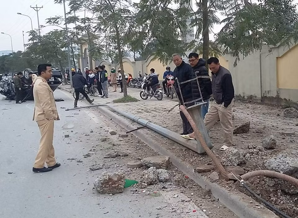 Hiện trường vụ tai nạn.