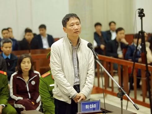 Trịnh Xuân Thanh tự bào chữa tại phiên tòa. (Ảnh: TTXVN)