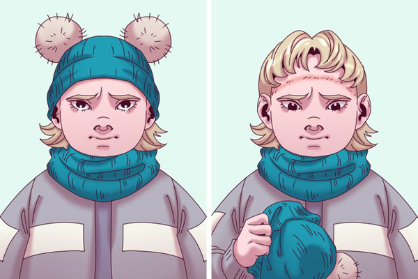 Mũ len quá khổ. Mũ giúp trẻ giữ ấm song cần mua đúng kích cỡ. Những chiếc mũ quá lớn dễ bị trượt xuống, che khuất tầm nhìn. Ngược lại, mũ quá chật lại tạo thành vết lằn sâu trên làn da mỏng, gây khó chịu khi đội. Chất mũ cũng cần lưu ý, nên chọn loại thấm hút tốt, thoáng khí. Tránh dùng mũ từ chất liệu tổng hợp bởi nó khó thoát mồ hôi, gây bí bách cho người đội.