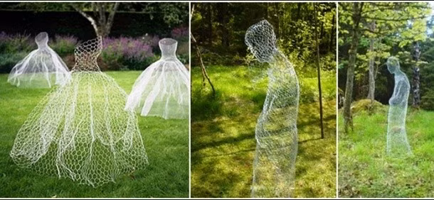 Hàng rào kẽm khi được tạo hình cẩn thận sẽ có hiệu quả hình ảnh tuyệt vời như thế này. Trông cực giống như người vô hình đang đi lại giữa khu vườn của bạn. (Nguồn List 25)