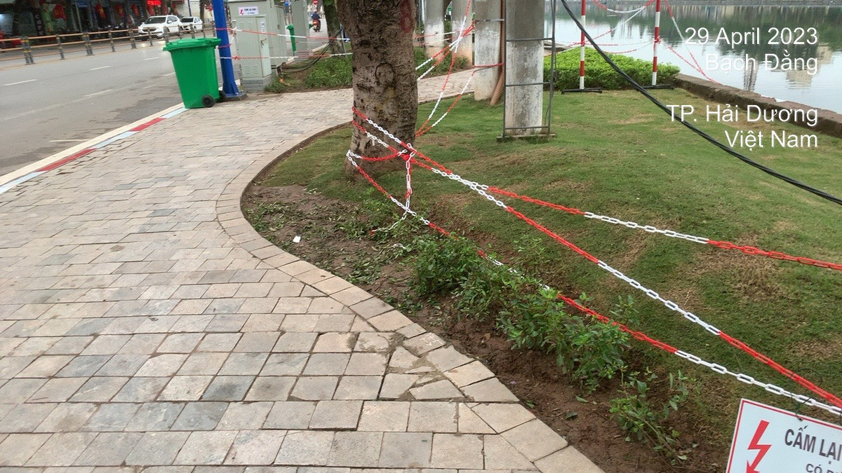 Dây chăng để bảo vệ cây hoa, thảm cỏ.