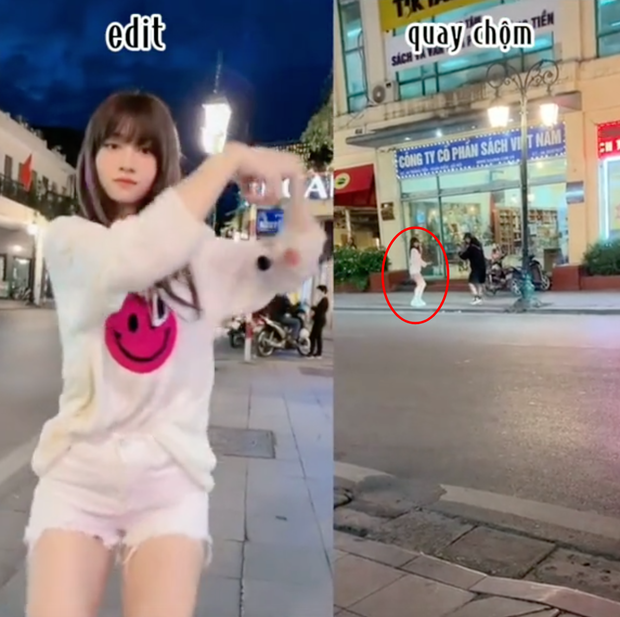 Có thể thấy, dù bị quay lén và ở góc máy khá xa song hot TikToker vẫn cực nổi bật với thân hình mảnh mai, quyến rũ, khác hẳn với những màn bị chụp lén trước đó.