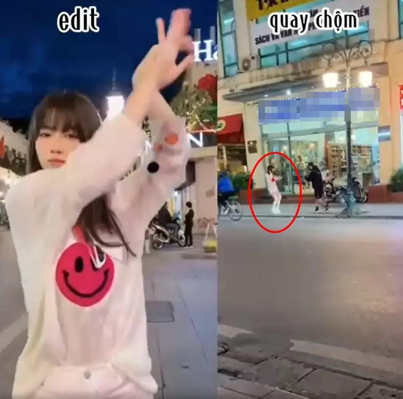 Đoạn clip quay lén này sau khi chia sẻ lên MXH đã nhanh chóng gây chú ý, Người đăng còn ghép clip quay lén với video Lê Bống tự up lên kênh chính chủ trước đó để so sánh nhan sắc.