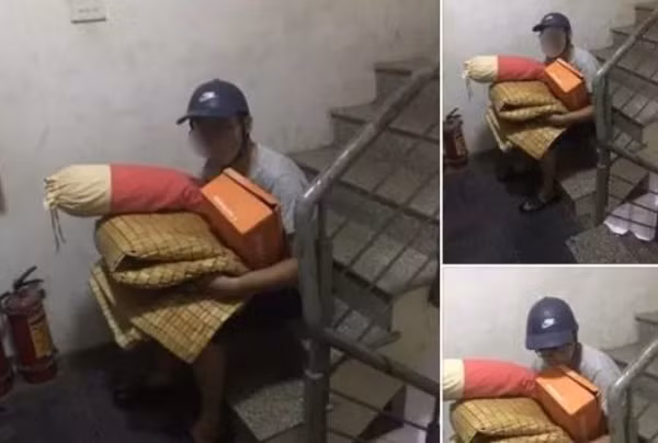 Thanh niên đi uống bia về muộn bị vợ đuổi ra ngoài.