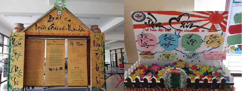 Những tác phẩm báo tường được thiết kế theo mô hình lều trại, con thuyền với những kích cỡ, màu sắc khác nhau đã nhận được hàng nghìn lượt thích và bình luận. Ảnh: Tổng hợp