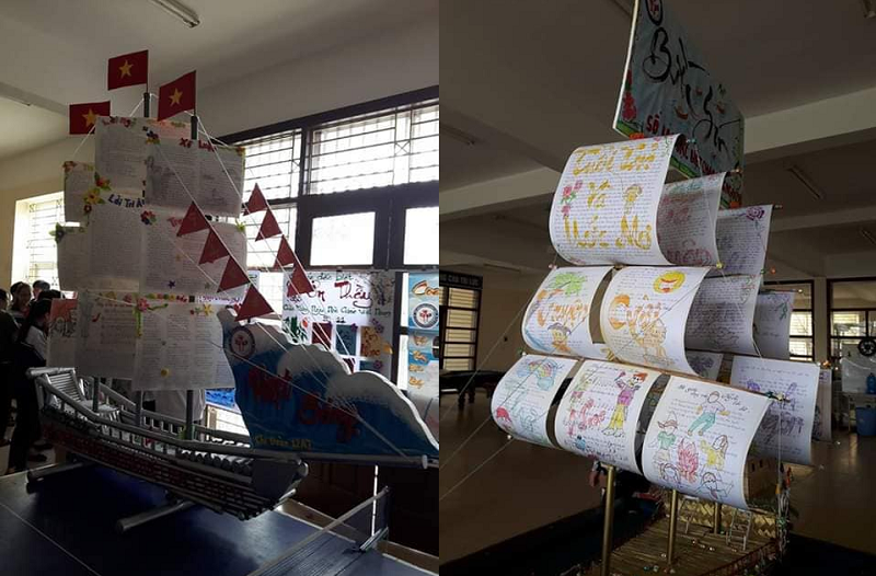 Thay vì trang trí trên những khổ giấy A0 to bản như cách làm truyền thống, những mô hình báo tường mới lạ này đã thu hút nhiều sự thích thú. Ảnh: Tổng hợp
