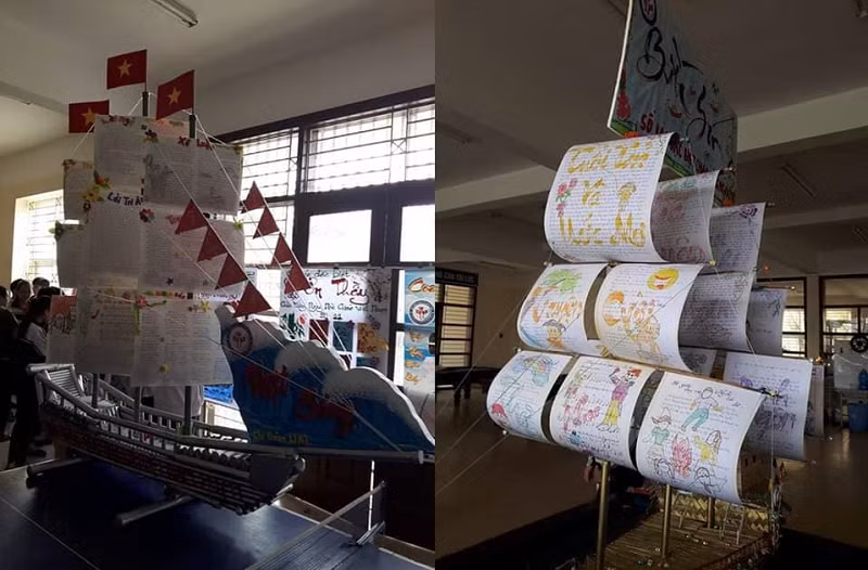 Thay vì trang trí trên những khổ giấy A0 to bản như cách làm truyền thống, những mô hình báo tường mới lạ này đã thu hút nhiều sự thích thú. Ảnh: Tổng hợp