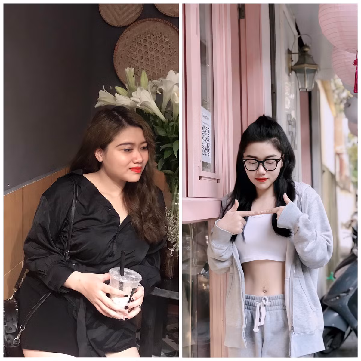 Nhìn sắc vóc xinh đẹp như hot girl hiện tại không ai nghĩ được trong quá khứ Ngọc Khánh từng nặng đến 70 kg khi tròn 20 tuổi.