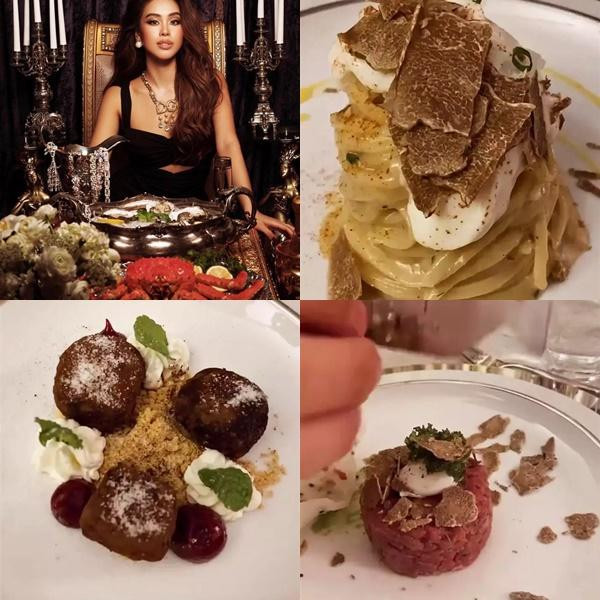 Những món ăn mang đậm phong cách "con nhà giàu" ở các nhà hàng sang trọng mà Tiên Nguyễn từng thưởng thức.