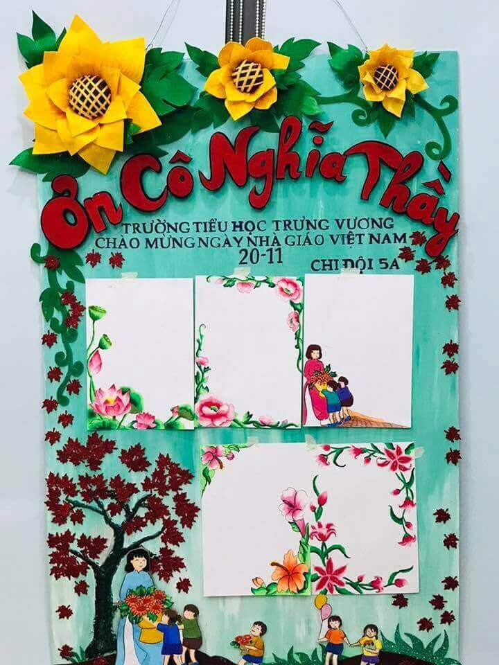 Báo tường thời xưa thường có chủ đề như Người lái đò, Nhớ ơn thầy cô, Uống nước nhớ nguồn,...