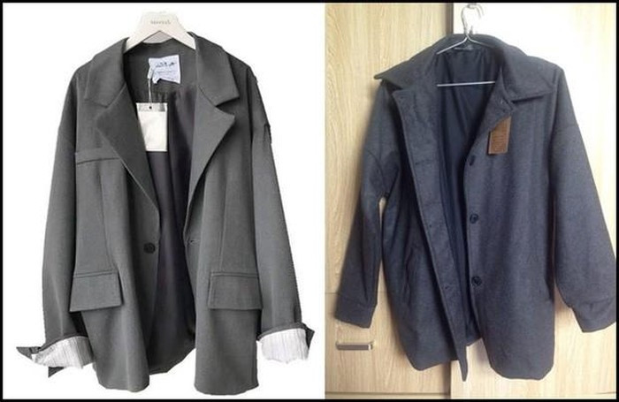 Chiếc áo đặt về tưởng là giống mà lại khác nhau không tưởng.
