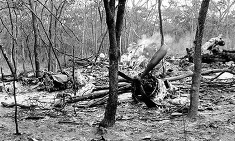 Hiện trường nơi chiếc DC6 bị rơi.