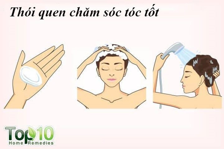 Thói quen chăm sóc tóc tốt: Một thói quen chăm sóc tóc tốt cần có nếu bạn muốn kiểm soát rụng tóc và thúc đẩy tăng trưởng tóc. Ví dụ, bạn cần phải thường xuyên gội đầu nhẹ nhàng nhưng với một loại dầu gội tốt. Quá nhiều dầu gội đầu có thể hút độ ẩm tự nhiên ra khỏi tóc của bạn, làm khô và rụng tóc. Ngoài ra, không sử dụng nước nóng để gội đầu, thay vào đó dùng nước mát hoặc nước ấm.
