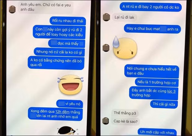 Tin nhắn cho thấy khi gia đình T. phản ứng, yêu cầu chấm dứt quan hệ bất chính, cô nàng “tiểu tam” lại tỏ ra ghê gớm.