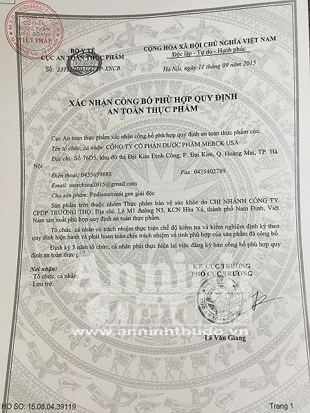 Xác nhận công bố được đại diện công ty này đưa ra.