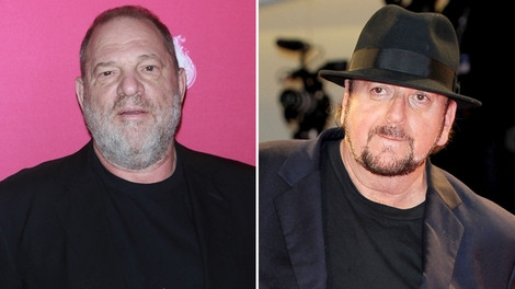 Nhà sản xuất Harvey Weinstein và đạo diễn Hollywood James Toback. ảnh: Xinhua.