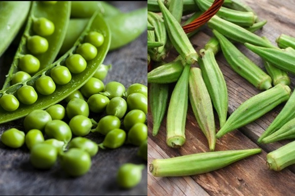  2. Đậu Hà Lan và đậu bắp Đậu Hà Lan và đậu bắp có nhiều chất xơ hòa tan và do đó tốt cho bệnh nhân tiểu đường. Các loại đậu như đậu lăng, đậu xanh, đậu Hà Lan và đậu khô có chỉ số GI thấp (khoảng 18) không những giúp bạn no lâu mà còn ổn định được lượng đường trong máu. 