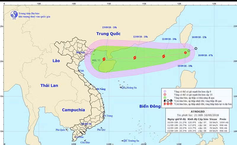 Du bao thoi tiet 11/9: Bao so 5 huong phia Tay, lien tuc tang cap