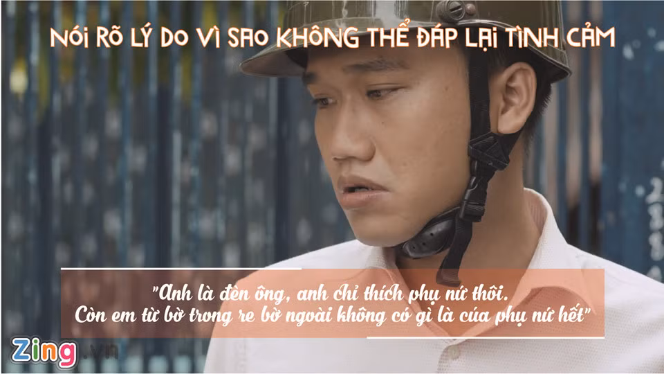 Anh chàng cảnh sát giao thông cũng không ngại nói ra lý do mình không thích cô gái đối diện. 