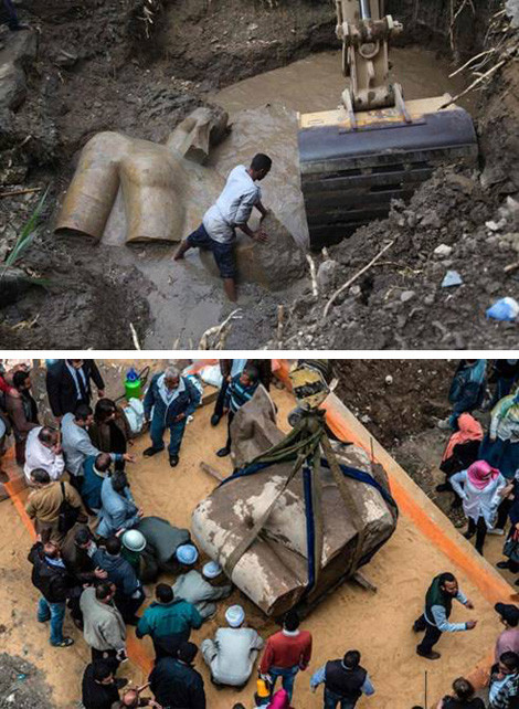 Tại nơi phát hiện và đưa lên mặt đất một phần tượng Ramses II Đại đế.