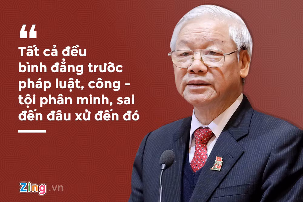 Lấy ví dụ về hàng loạt đại án xét xử đầu năm 2018, Tổng bí thư khẳng định tinh thần xuyên suốt của cuộc đấu tranh.