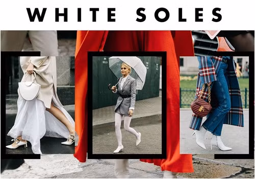  4. Giày trắng 100 tín đồ đến dự các Tuần lễ thời trang, có tới 60 tín đồ diện một đôi giày trắng.