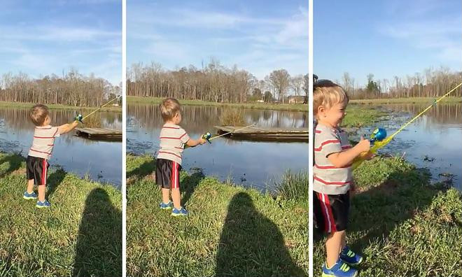 Buổi đi câu của gia đình nhỏ.