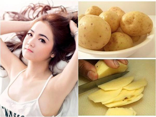 Những lát khoai tây sẽ giúp bạn dưỡng trắng vùng nách hiệu quả.