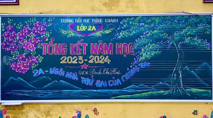 Những tấm bảng được trang trí đẹp mắt không nỡ xóa đi.