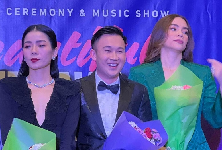 Duong Trieu Vu dang anh co Ho Ngoc Ha mung sinh nhat Le Quyen