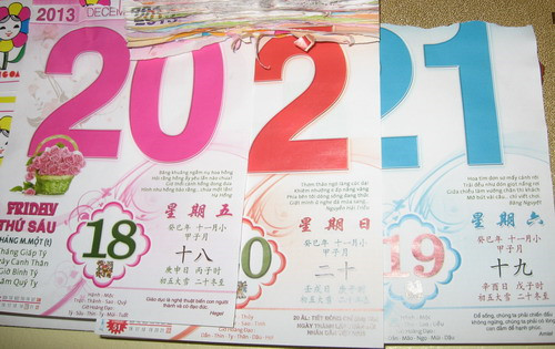 Lịch cũ: Cuốn lịch cũ thường là biểu tượng cho sự chuyển động của thời gian và sự phát triển về phía trước. Giữ lại cuốn lịch cũ có thể gây cản trở cho dòng chảy tự nhiên của thời gian và làm giảm cơ hội cho những điều may mắn. 