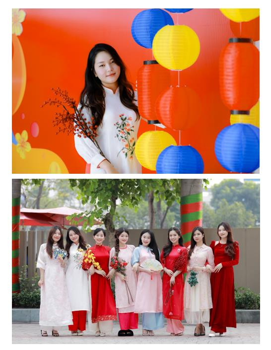 Đặc biệt là một gốc mai to rực rỡ ánh vàng, những chiếc lồng đèn "nịnh mắt" được bày trí thành một khu vực riêng để mọi người có thể thỏa sức tạo dáng.