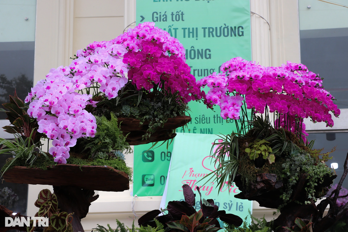 Mỗi cành hoa khi lên chậu đều mang dấu ấn về sự sáng tạo, nhẫn nại, tỉ mỉ và phong cách riêng của từng người thợ.