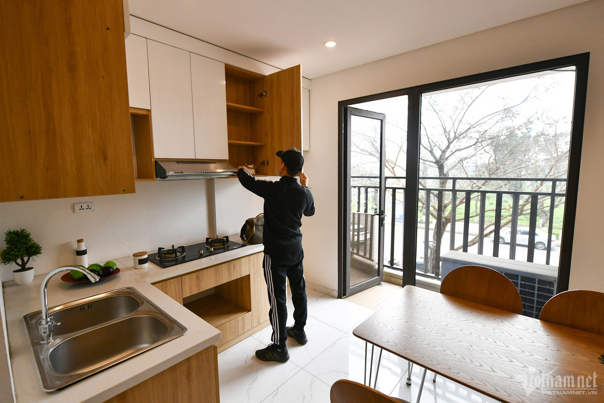 Căn hộ 26,5m2 ngoài phòng khách, bếp còn có 1 phòng ngủ, 1 buồng vệ sinh và 1 lô gia.