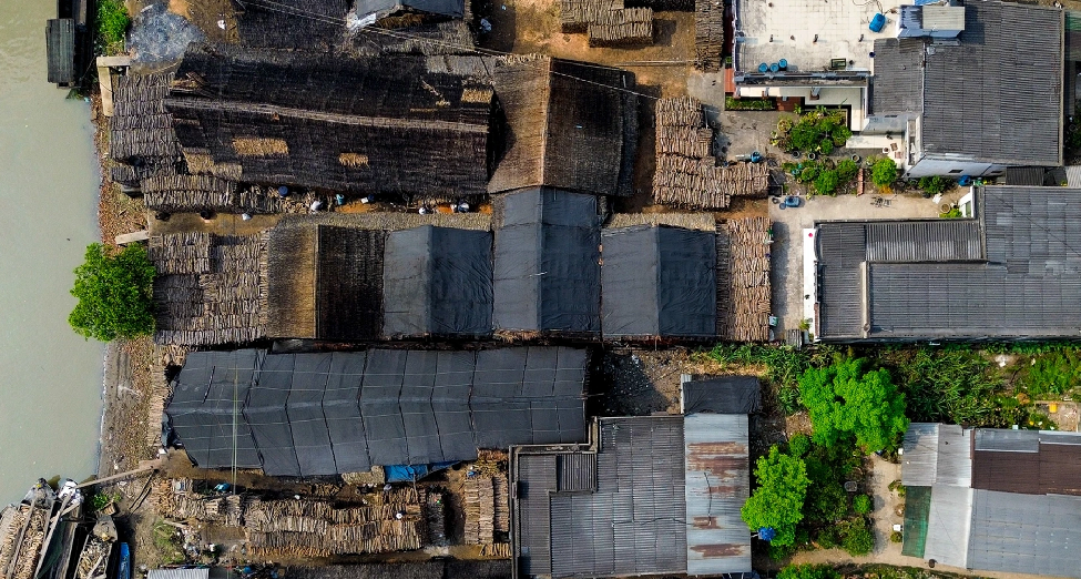 Các nóc nhà ở xóm than đều ám màu đen đúa do khói bụi bám lâu năm. Nhà nào cũng vây quanh bởi những đống củi nhãn, chôm chôm, đước, bạch đằng... chất cao đến vài mét.