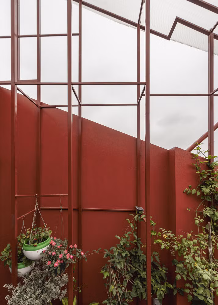 Khu vườn nhiều cây xanh.