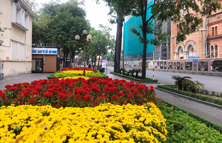 Các tuyến đường khu vực trung tâm TP HCM im ắng đến mức chiếc lá rơi cũng nghe xào xạc...