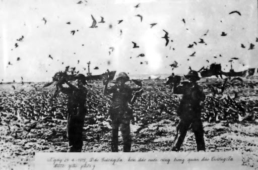 Ngày 13/4, các tàu vận tải của Việt Nam được nguỵ trang thành tàu cá thậm chí còn vượt qua được cả hạm đội 7 Hải quân Mỹ ở khu vực biển Đông để tiếp cận đảo đáo Song Tử Tây. Nguồn ảnh: TTXVN.