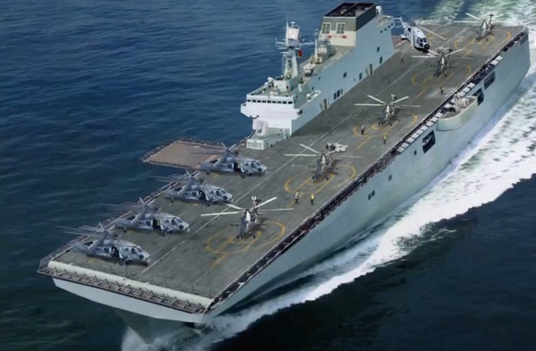 Tàu đổ bộ tấn công Type 075 mang hầu như toàn bộ dàn radar của tàu hộ vệ tên lửa Type 054A sang, trong đó nổi bật là phiên bản radar trinh sát đường không 3 tham số (3D) Fregat-MAE-5 do Trung Quốc tự chế tạo trong nước.