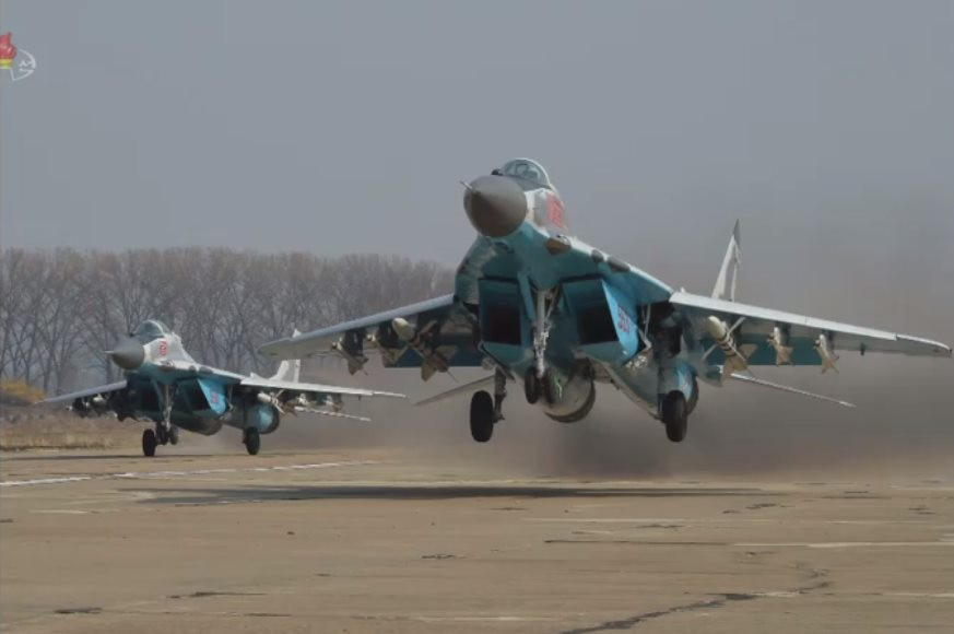 Hiện tại trong biên chế của Không quân Triều Tiên đang có 35 chiến đấu cơ MiG-29. Đây cũng là loại chiến đấu cơ đa nhiệm duy nhất mà Triều Tiên hiện đang sở hữu. Nguồn ảnh: KCNA.