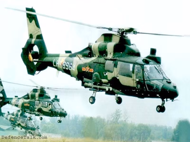 Hai trực thăng tấn công Z-9 chủ yếu sẽ làm nhiệm vụ vận tải VIP giữa các tàu sân bay, tàu khu trục và đất liền. Trong trường hợp cần thiết, các trực thăng này cũng sẽ được bối trí bay yểm trợ cho các trực thăng cảnh báo sớm và săn ngầm kể trên. Nguồn ảnh: Sina.